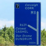 Road sign for Cashel, exit 7