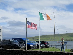 Flags on the walk to town