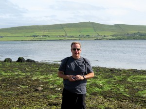 Kevin standing on slippery seaweed