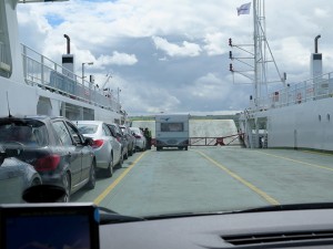 Driving onto the ferry