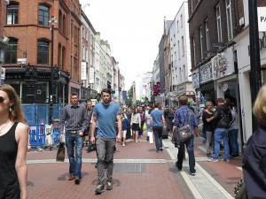 People walking down Grafton Street