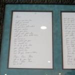 Bono's handwritten lyrics to Please