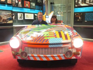 Dawn & Kevin in an actual Trabant from the ZooTv tour