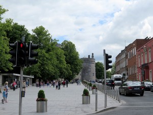 Walking up the street to the Castle