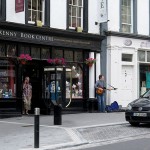 Busker in front of the Kilkenny bookstore