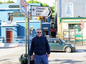 Kevin and a street sign