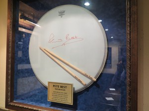 Pete Best drum head & sticks