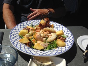 Warm seafood salad at Fishy Fishy