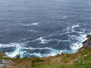 Waves breaking on the rocks