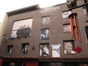 Photos of Irish artists on the Wall of Fame