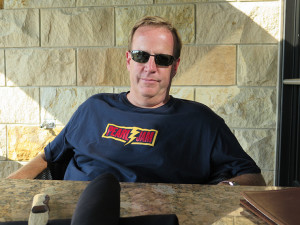 Kevin on the terrace at Moerlein Lager House