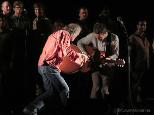 Damien & Ronan, choir at rear of stage