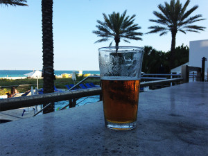 Pint at the pool bar